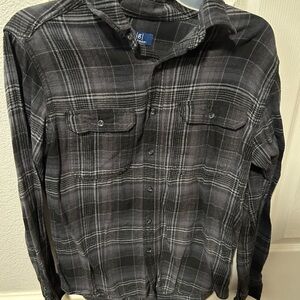 George Men's Black Plaid Shirt Jacket